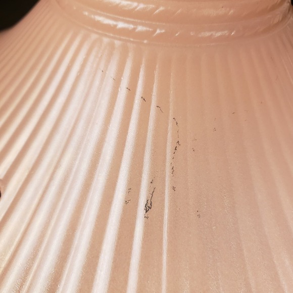 Vintage Art Deco Pink Glass Macbeth Evans Petalware Glass Ceiling Light Shade - Picture 8 of 8